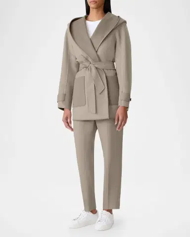 Mackage Paya-HB Double-Face Wool Wrap Coat with Hood | Thumbnail 2 Mackage Paya-HB Double-Face Wool Wrap Coat with Hood | Thumbnail 2