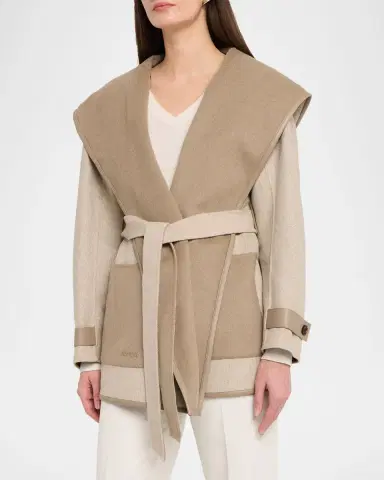 Mackage Paya-HB Double-Face Wool Wrap Coat with Hood | Thumbnail 4 Mackage Paya-HB Double-Face Wool Wrap Coat with Hood | Thumbnail 4