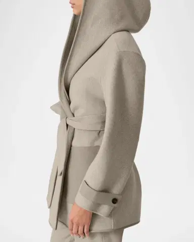 Mackage Paya-HB Double-Face Wool Wrap Coat with Hood | Thumbnail 7 Mackage Paya-HB Double-Face Wool Wrap Coat with Hood | Thumbnail 7