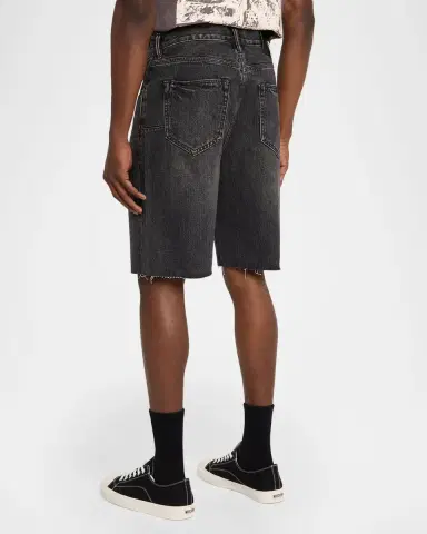 PURPLE Men's Kamari Relaxed Fit Black Denim Shorts | Thumbnail 3 PURPLE Men's Kamari Relaxed Fit Black Denim Shorts | Thumbnail 3