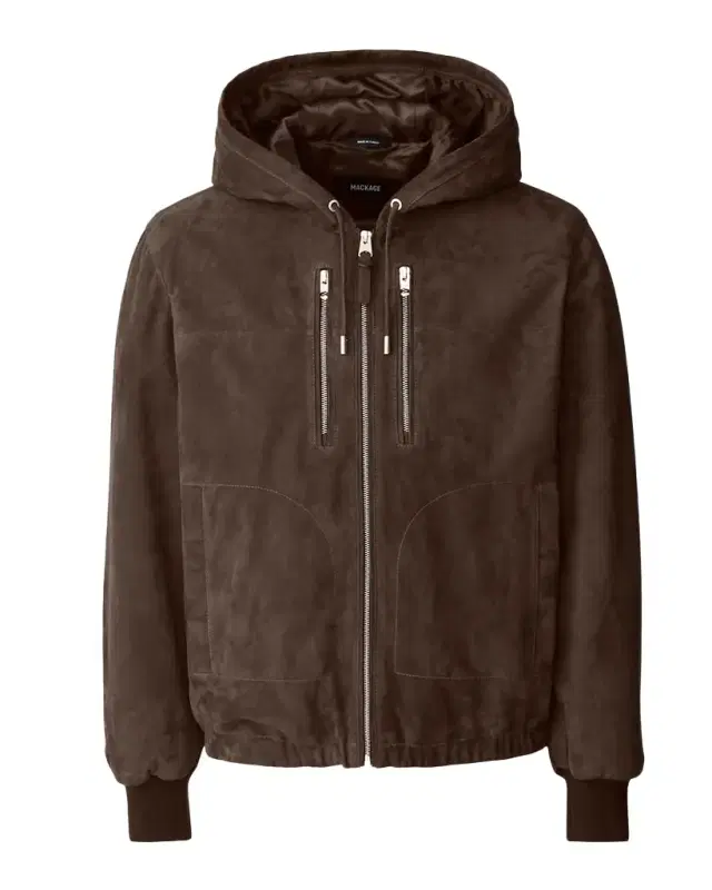 Mackage Men's Sylas Suede Hooded Jacket