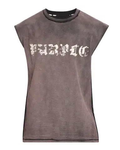 PURPLE Men's Worn Gothic Cotton Tank Top | Thumbnail 1