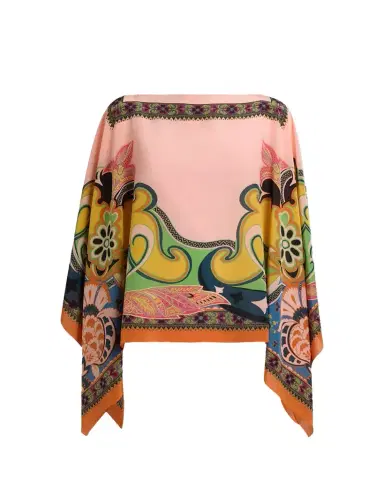 Etro Paisley-Print Silk Poncho | Thumbnail 1 Etro Paisley-Print Silk Poncho | Thumbnail 1