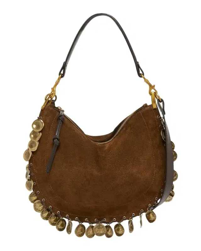 Oskan Soft Zip Suede Shoulder Bag