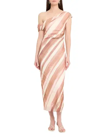 Significant Other Drew Stripe Draped Midi Dress | Thumbnail 1 Significant Other Drew Stripe Draped Midi Dress | Thumbnail 1