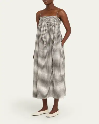 Vince Tie-Front Gingham Midi Dress | Thumbnail 4 Vince Tie-Front Gingham Midi Dress | Thumbnail 4