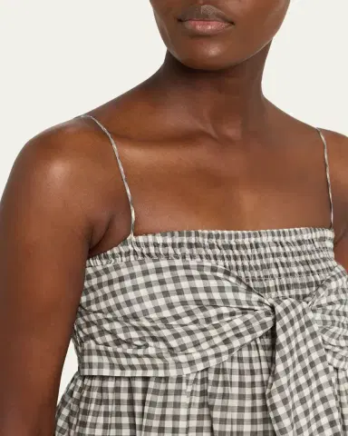 Vince Tie-Front Gingham Midi Dress | Thumbnail 5 Vince Tie-Front Gingham Midi Dress | Thumbnail 5
