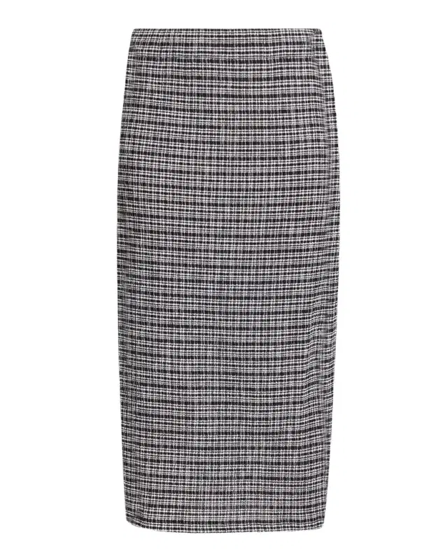 Vince Plaid Knit Midi Skirt