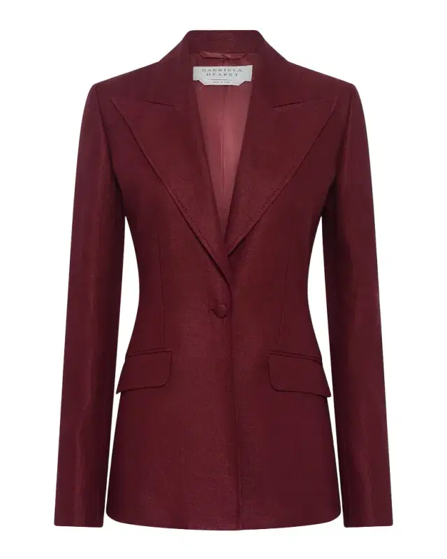 Leiva Single-Breasted Linen Blazer Jacket