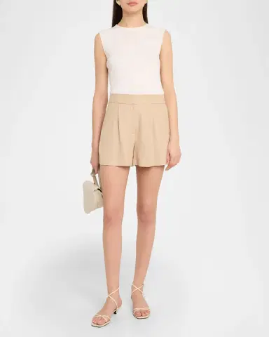 Veronica Beard Marbeau Pleated Shorts | Thumbnail 2