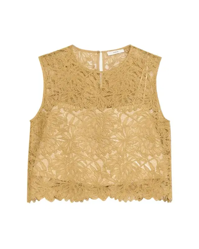 Vince Sleeveless Floral Lace Top