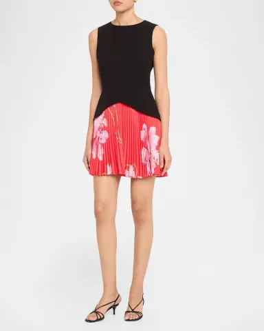 Milly Haddy Cady & Floral-Print Chiffon Mini Dress | Thumbnail 4 Milly Haddy Cady & Floral-Print Chiffon Mini Dress | Thumbnail 4