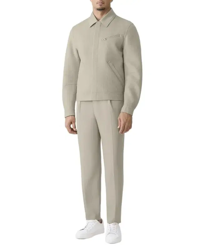 Men 's Hayes Double-Face Herringbone Wool Shirt Jacket