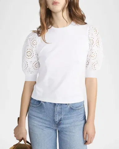 FRAME The Solstice Eyelet Tee | Thumbnail 4