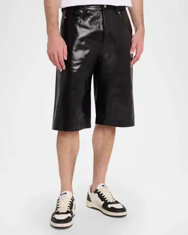 PURPLE Men's Leather Track Shorts | Thumbnail 4 PURPLE Men's Leather Track Shorts | Thumbnail 4