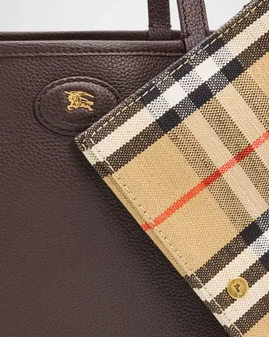 Burberry Highlands Small Check & Leather Reversible Tote Bag | Thumbnail 5
