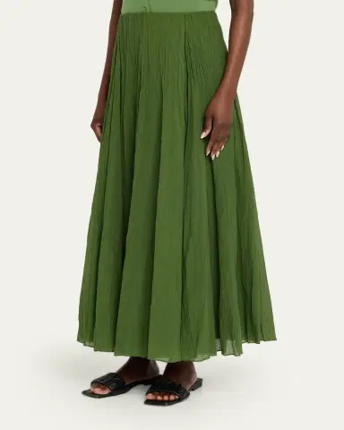 Vince Crinkled Plissé Cotton-Blend Maxi Skirt | Thumbnail 8 Vince Crinkled Plissé Cotton-Blend Maxi Skirt | Thumbnail 8
