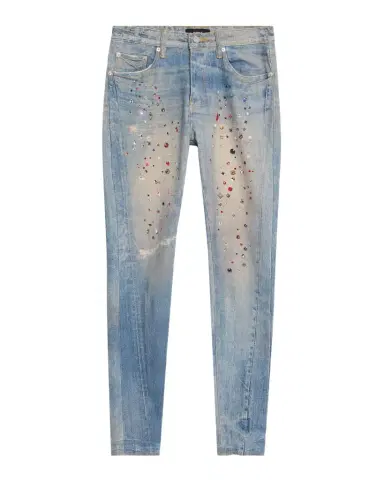 PURPLE Men's P001 Jewel Print Skinny Jeans | Thumbnail 1