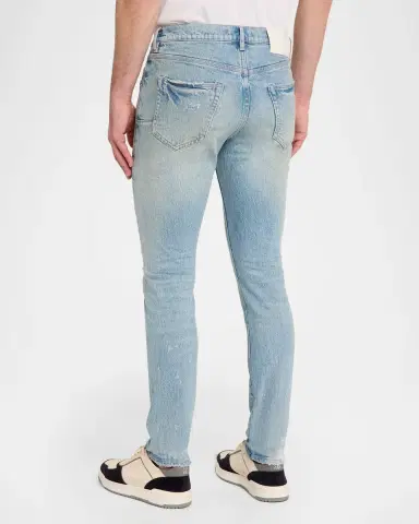 PURPLE Men's P001 Garda Repairs Distressed Skinny Jeans | Thumbnail 3