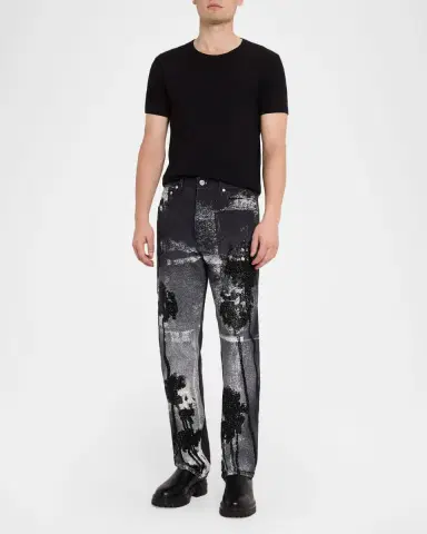 PURPLE Men's P011 Beaded Palms Straight-Leg Jeans | Thumbnail 2 PURPLE Men's P011 Beaded Palms Straight-Leg Jeans | Thumbnail 2