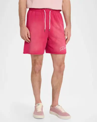 PURPLE Men 's Signature Faded Cotton Shorts | Thumbnail 4