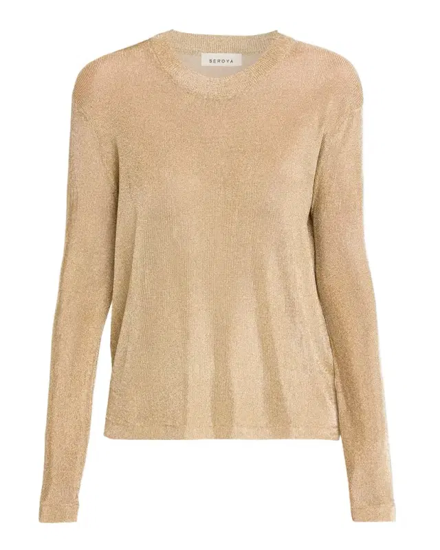 SEROYA Hana Metallic Knit Top