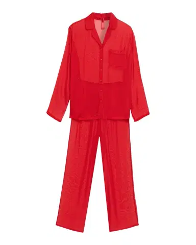 SKIMS Button-Down Sheer Silk Lounge Set | Thumbnail 1 SKIMS Button-Down Sheer Silk Lounge Set | Thumbnail 1