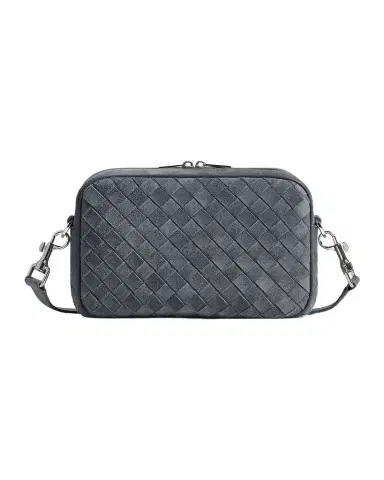 Bottega Veneta Men's Small Intrecciato Suede Camera Bag | Thumbnail 1 Bottega Veneta Men's Small Intrecciato Suede Camera Bag | Thumbnail 1