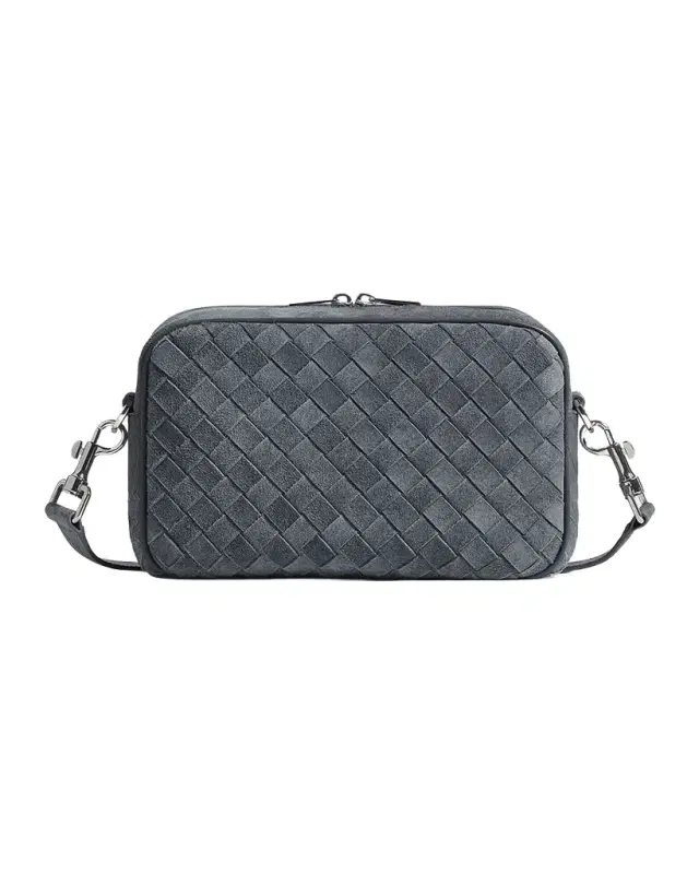 Men 's Small Intrecciato Suede Camera Bag