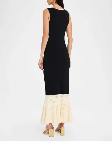 Et Ochs Maude Crochet-Hem Knit Midi Dress | Thumbnail 3