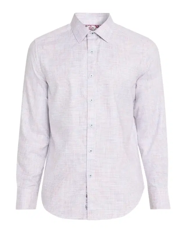 Men 's Edison Cotton Space Dye Check Sport Shirt