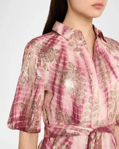 Kobi Halperin Tara Belted Shibori-Print Jacquard Dress | Thumbnail 5 Kobi Halperin Tara Belted Shibori-Print Jacquard Dress | Thumbnail 5