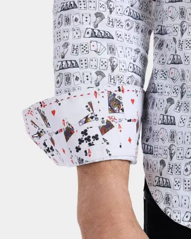 Robert Graham Men 's 52 Pick Up Playing Card Cotton-Stretch Sport Shirt | Thumbnail 5