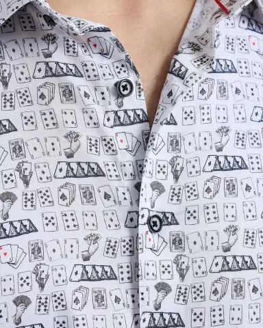 Robert Graham Men 's 52 Pick Up Playing Card Cotton-Stretch Sport Shirt | Thumbnail 6