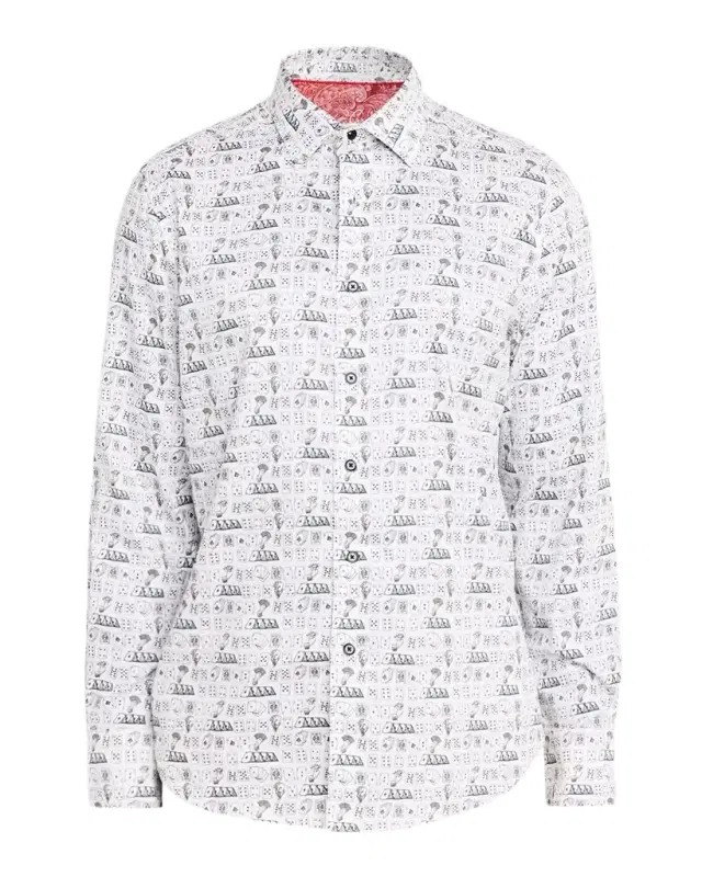 Men 's 52 Pick Up Playing Card Cotton-Stretch Sport Shirt
