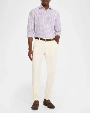 Canali Men's Grid Check Cotton Sport Shirt | Thumbnail 2