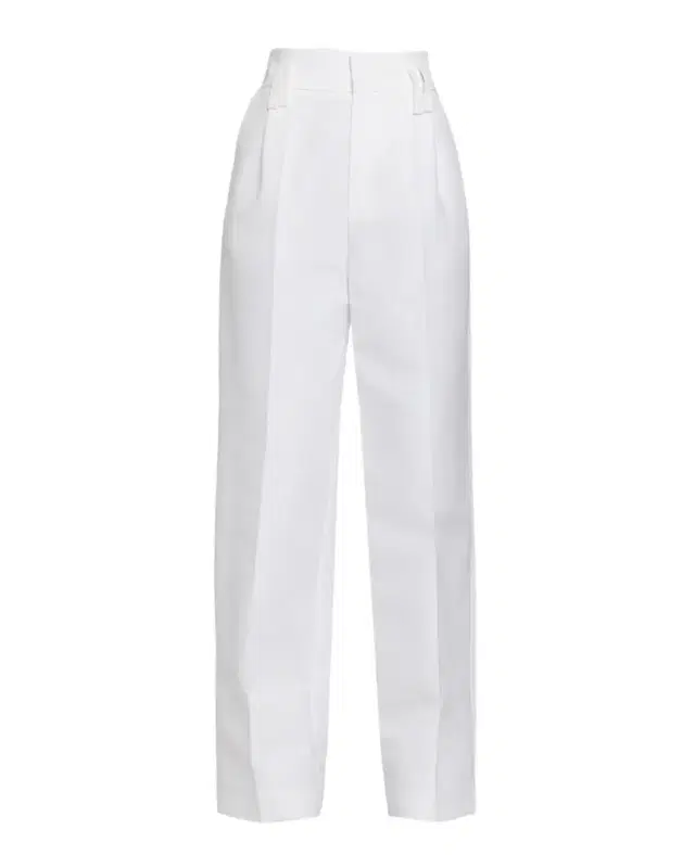 Dice Kayek Single-Pleat Straight-Leg Cotton Trousers