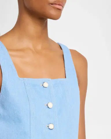 Veronica Beard Spensley Cropped Denim Vest | Thumbnail 5 Veronica Beard Spensley Cropped Denim Vest | Thumbnail 5