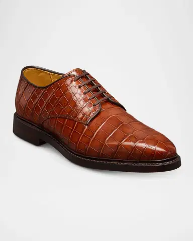 Allen Edmonds Reserve Men's Maxwell Crocodile Leather Derby Shoes | Thumbnail 2 Allen Edmonds Reserve Men's Maxwell Crocodile Leather Derby Shoes | Thumbnail 2