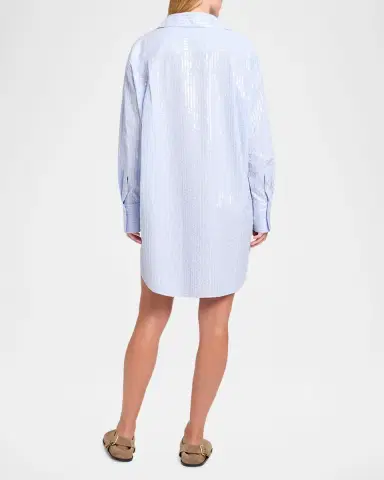 TWP Big Joe Sequined Striped Mini Shirtdress | Thumbnail 3 TWP Big Joe Sequined Striped Mini Shirtdress | Thumbnail 3