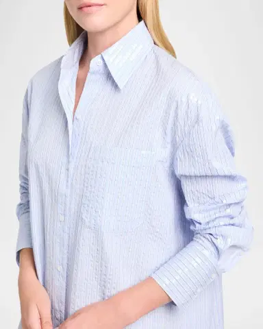 TWP Big Joe Sequined Striped Mini Shirtdress | Thumbnail 5 TWP Big Joe Sequined Striped Mini Shirtdress | Thumbnail 5