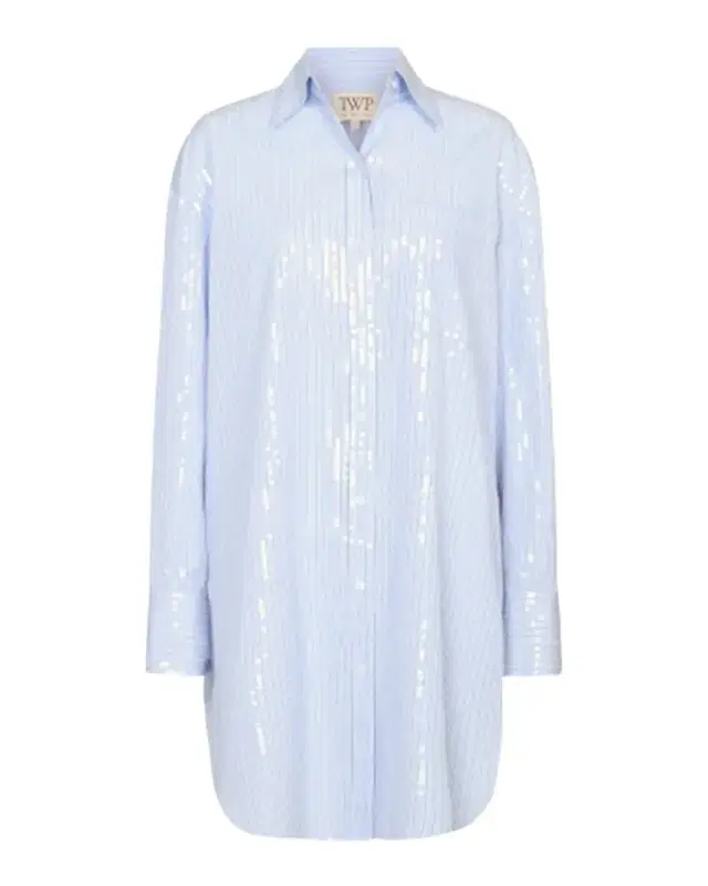 Big Joe Sequined Striped Mini Shirtdress