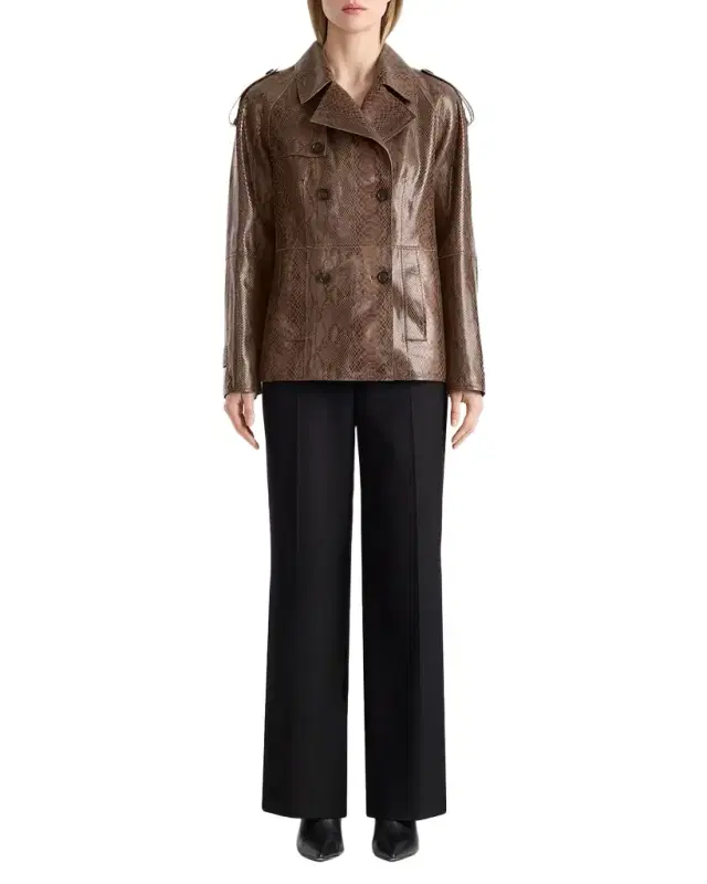 Dolores-SNK Double-Breasted Leather Jacket