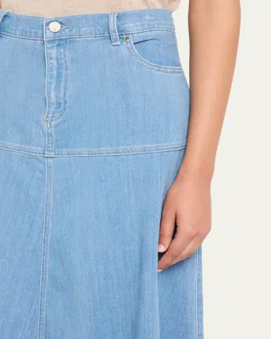 Kobi Halperin Ysabelle A-Line Cotton Denim Midi Skirt | Thumbnail 5