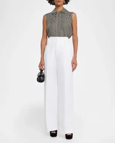 Dice Kayek Polka Dot Silk Twill Sleeveless Blouse | Thumbnail 2 Dice Kayek Polka Dot Silk Twill Sleeveless Blouse | Thumbnail 2