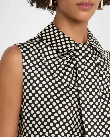 Dice Kayek Polka Dot Silk Twill Sleeveless Blouse | Thumbnail 5 Dice Kayek Polka Dot Silk Twill Sleeveless Blouse | Thumbnail 5