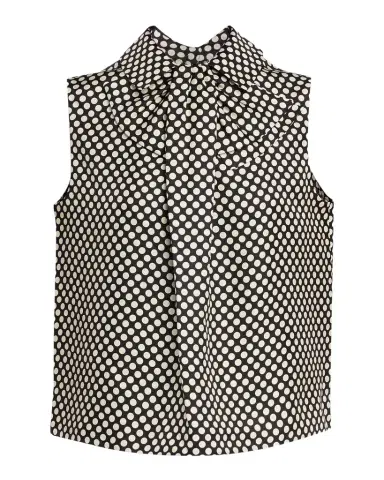 Dice Kayek Polka Dot Silk Twill Sleeveless Blouse | Thumbnail 1 Dice Kayek Polka Dot Silk Twill Sleeveless Blouse | Thumbnail 1