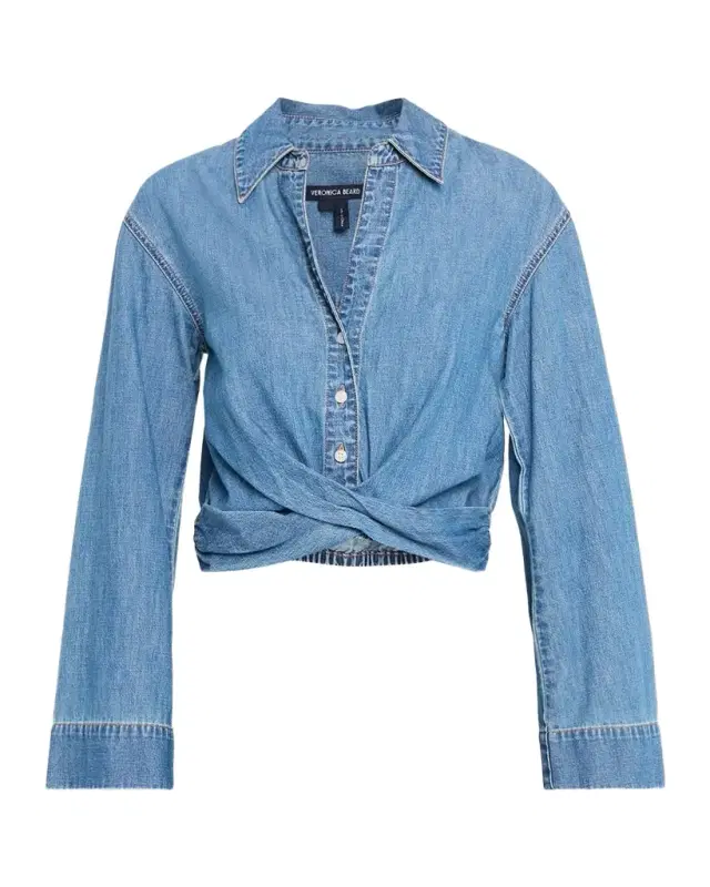 Timothy Twist-Front Denim Shirt