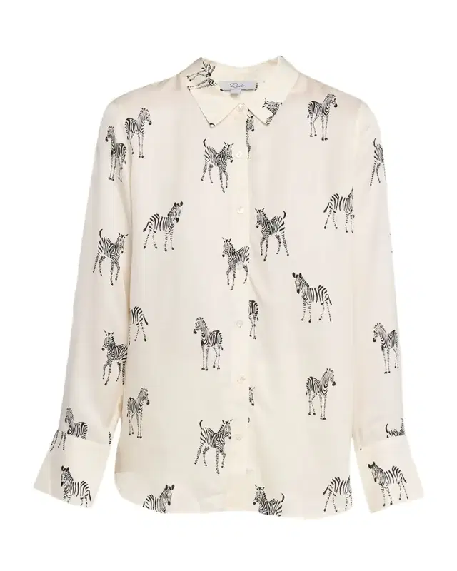 Saige Zebra Button-Front Shirt