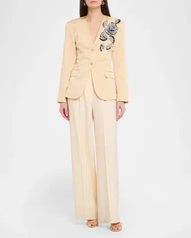 Ulla Johnson Otto Embroidered Satin Jacket | Thumbnail 2 Ulla Johnson Otto Embroidered Satin Jacket | Thumbnail 2